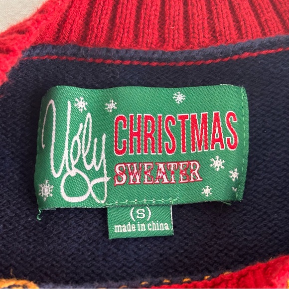 Ugly Christmas Sweater Holiday Santa Reindeers Snow Flakes Trees Stars - Picture 6 of 12